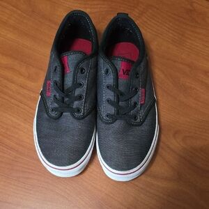 Vans Kids Charcoal and Crimson Sneakers